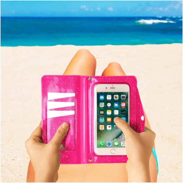 SPLASHWALLET - Custodia impermeabile compatibile con smartphone fino a 6.2" dimensione display, massima protezione da sabbia, creme, polvere e spruzzi d'acqua, certificazione IPX4 3