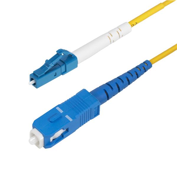 StarTech Cavo in fibra ottica simplex monomodale OS2 da LC a SC (UPC) da 3m, 9/125µm, 40G/100G, Insensibile alla piegatura, Bassa perdita di inserzione, Cavo patch in fibra LSZH