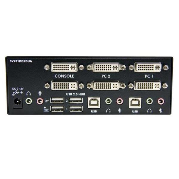 Switch KVM Dual DVI USB 2 port 4
