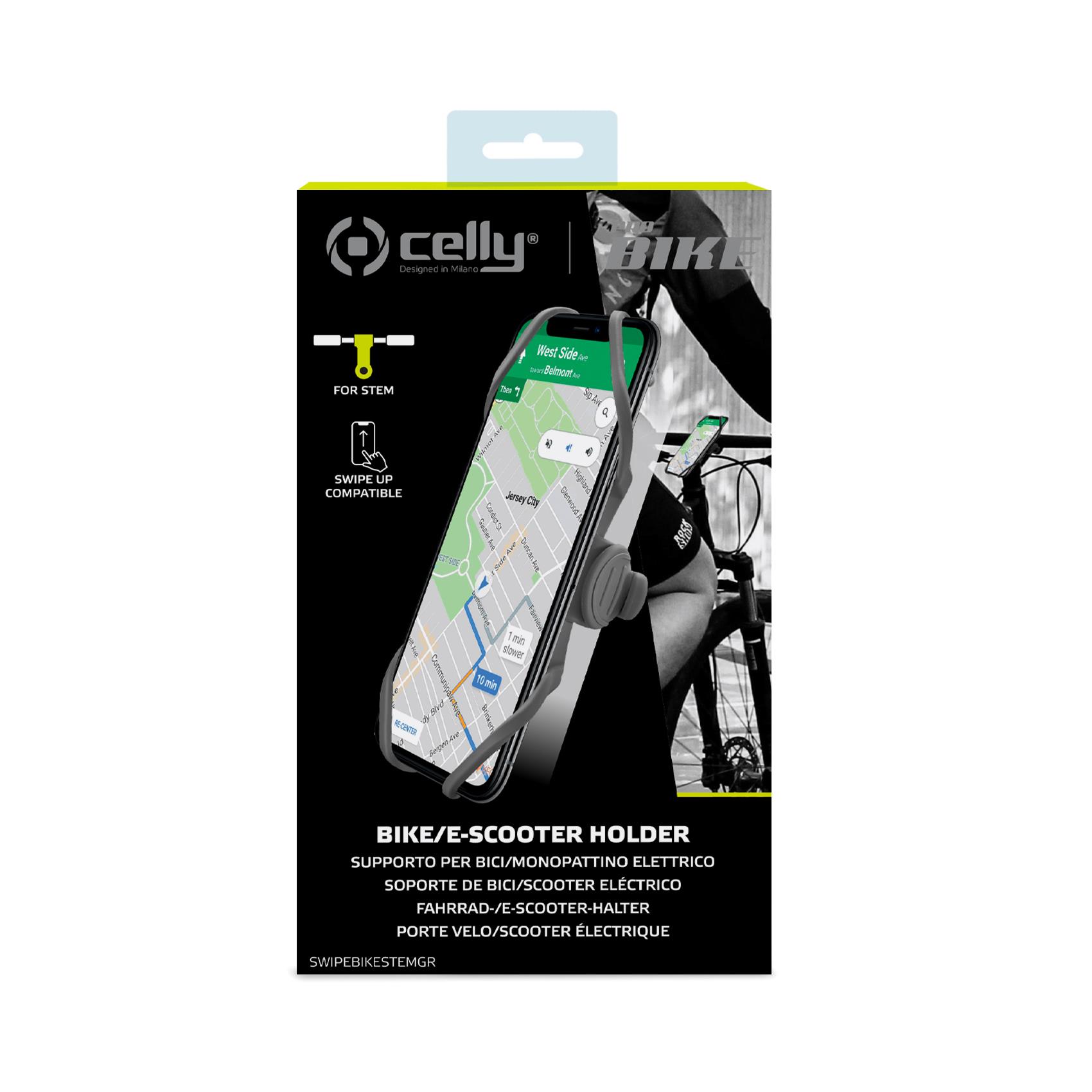 SWIPEBIKESTEM - Supporto universale per smartphone utilizzo con bici, ebike, da manubrio, materiale morbido silicone, funzionalità swipe-up e Face-ID, cinghia regolabile 5