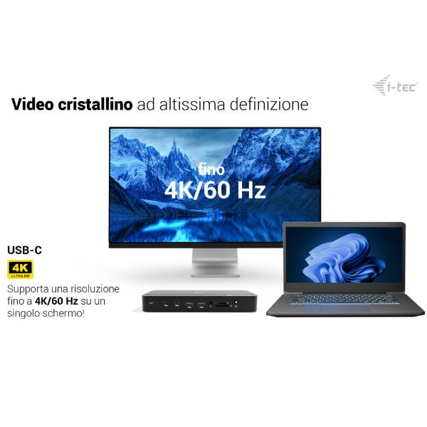 I-TEC THUNDERBOLT 5 Triplo Display, PD140W con alimentatore, Slot M.2 NVMe per espandere lo storage fino a 7000 MB/s 9