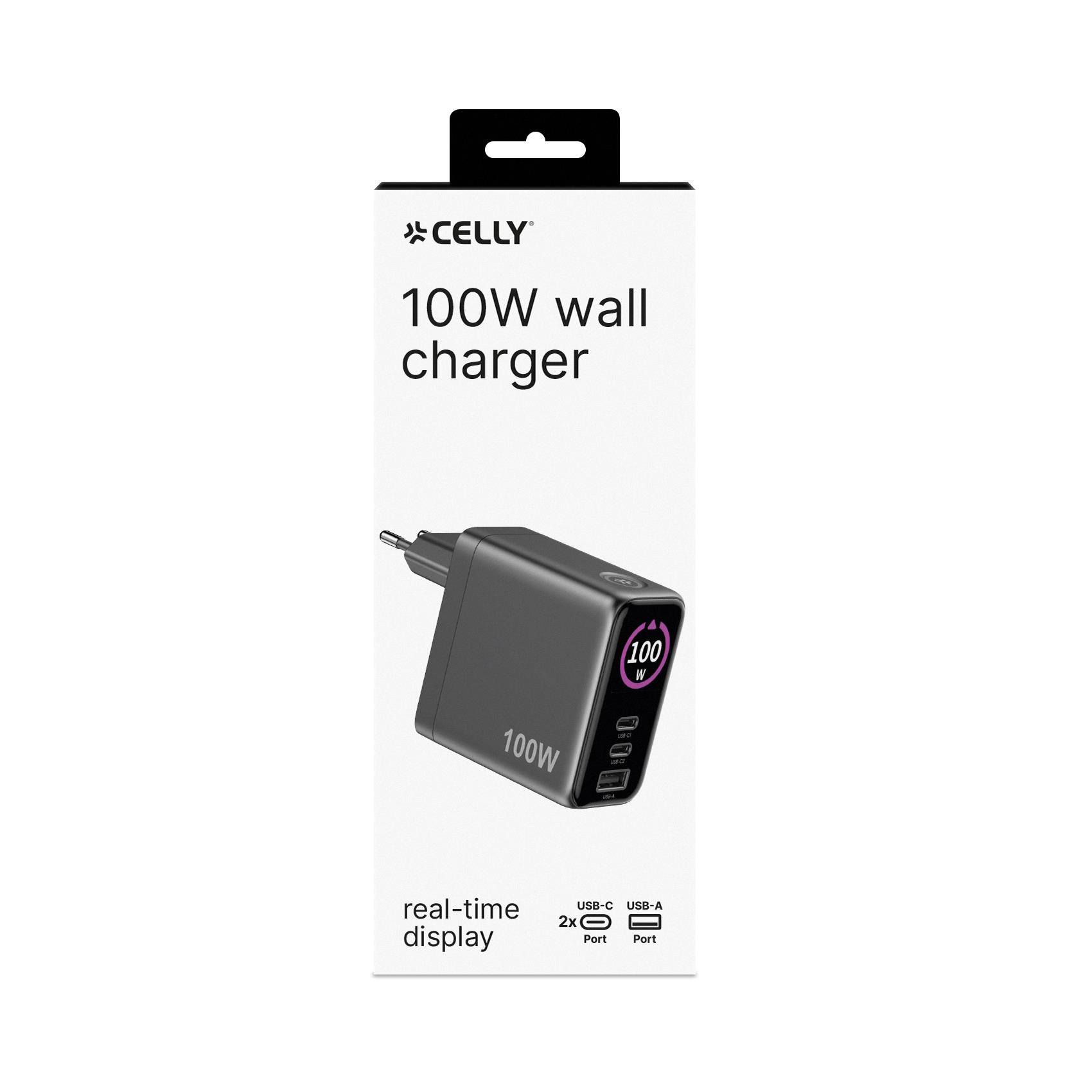 TCSCREEN2C1A100 - 100W GaN Wall Charger with integrated Screen 2