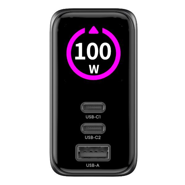 TCSCREEN2C1A100 - 100W GaN Wall Charger with integrated Screen 3