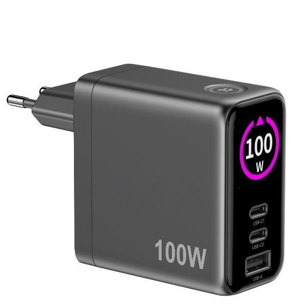 TCSCREEN2C1A100 - 100W GaN Wall Charger with integrated Screen 4
