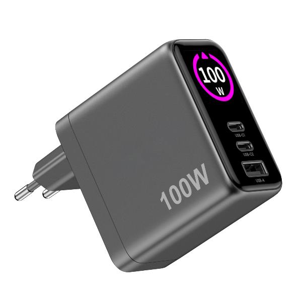 TCSCREEN2C1A100 - 100W GaN Wall Charger with integrated Screen 6