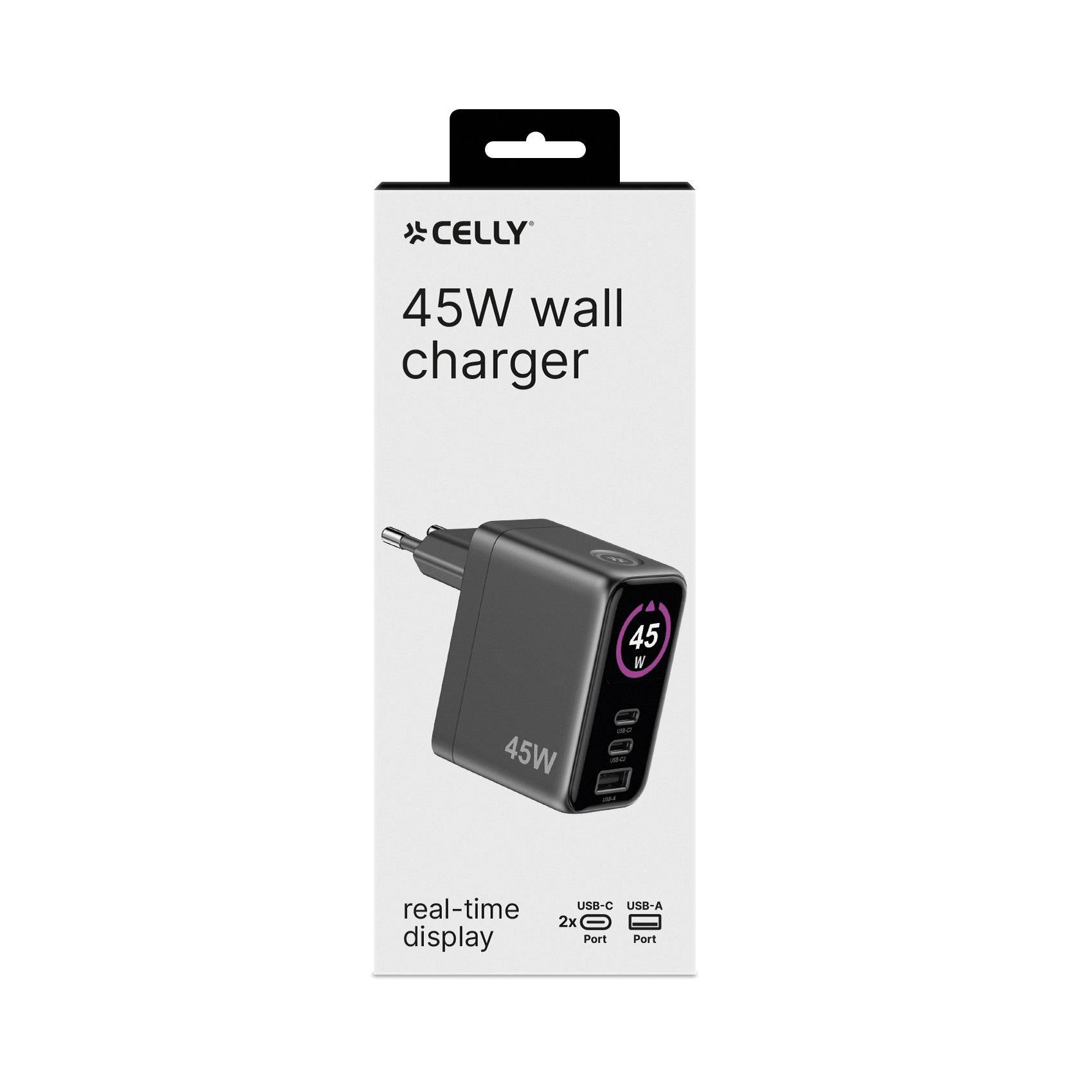 TCSCREEN2C1A45W - 45W GaN Wall Charger with integrated Screen G 2