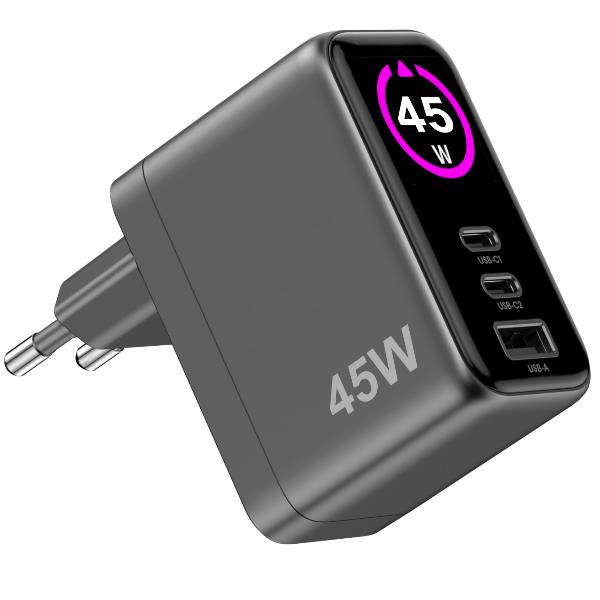 TCSCREEN2C1A45W - 45W GaN Wall Charger with integrated Screen G 3
