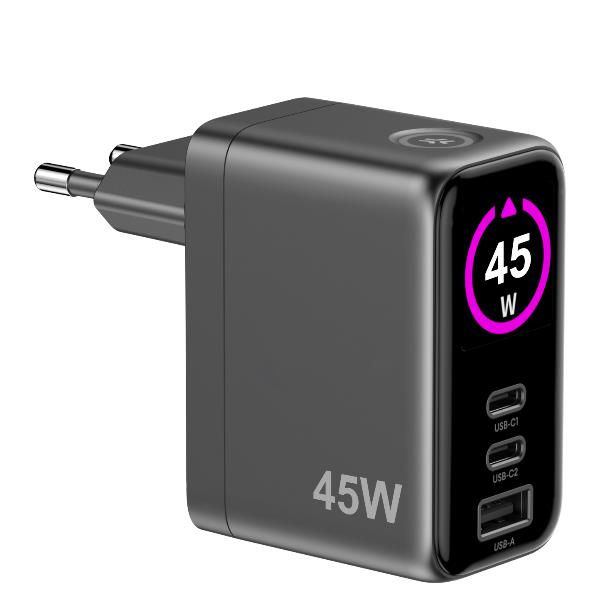 TCSCREEN2C1A45W - 45W GaN Wall Charger with integrated Screen G 4