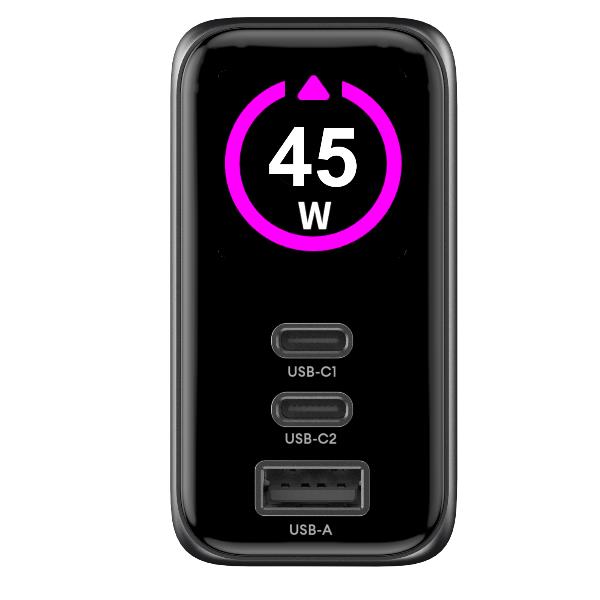 TCSCREEN2C1A45W - 45W GaN Wall Charger with integrated Screen G 5