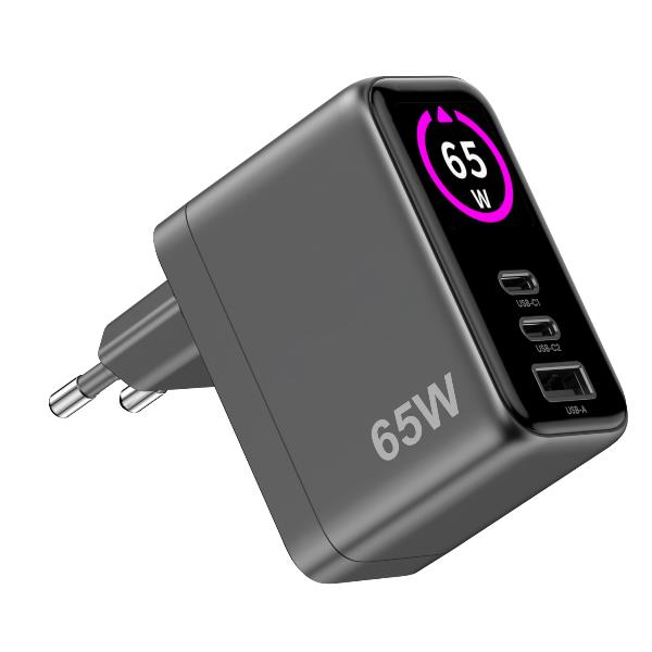 CELLY TCSCREEN2C1A65W - 65W GaN Wall Charger with integrated Screen G