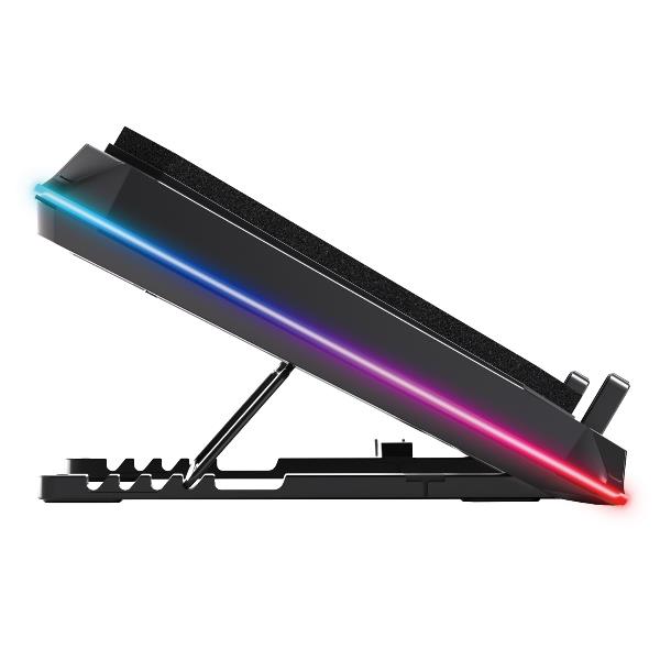 Turbofan Gaming Laptop Cooling Pad con Hub USB, RGB, Schiuma Sigillata, Supporto Mobile 6