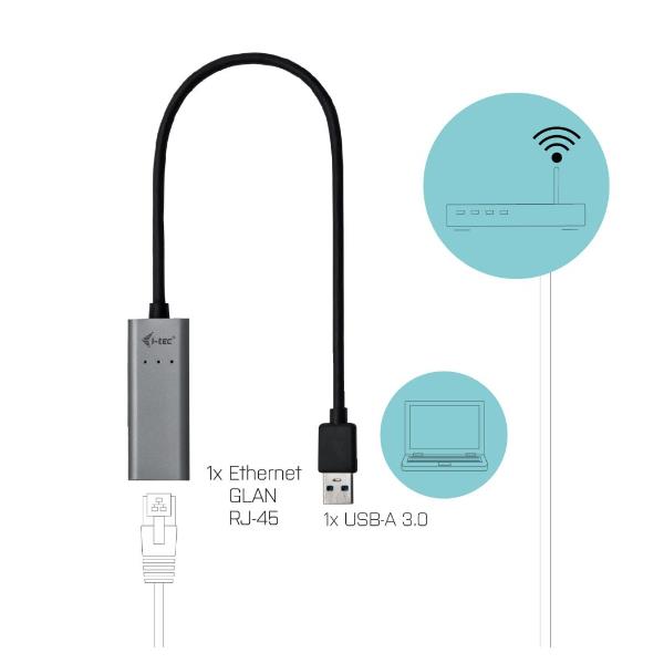 Adattatore USB-A 3.0 (M) a RJ45 (F) ETHERNET 5