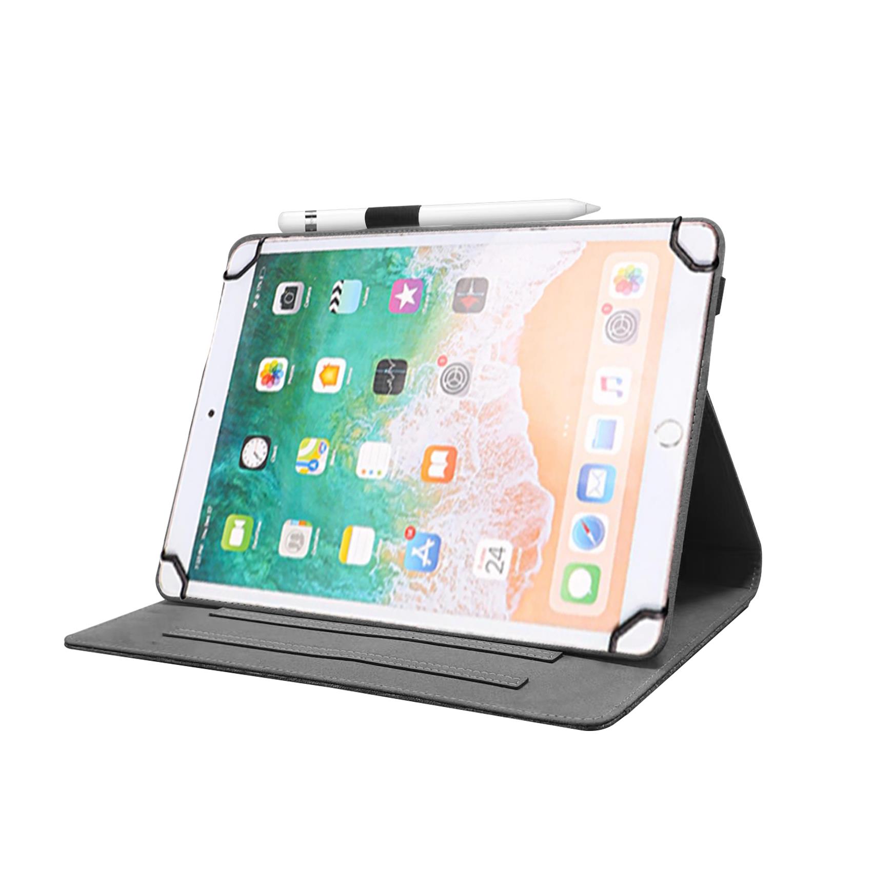 UNIFOLIOTAB13 - Custodia universale a libro colore grigio funzione stand con banda elastica di chiusura esterna compatibile con i Tablet fino a 13" dimensione display 6