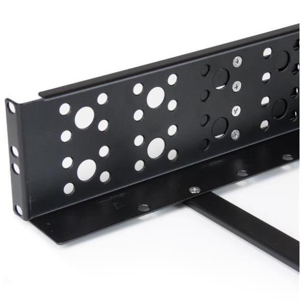 Guide rack universali 2U - Staffe di montaggio fisse conformi a TAA - Binari per rack da 19" a profondità regolabile per apparecchiature non montabili a rack - Nero 4