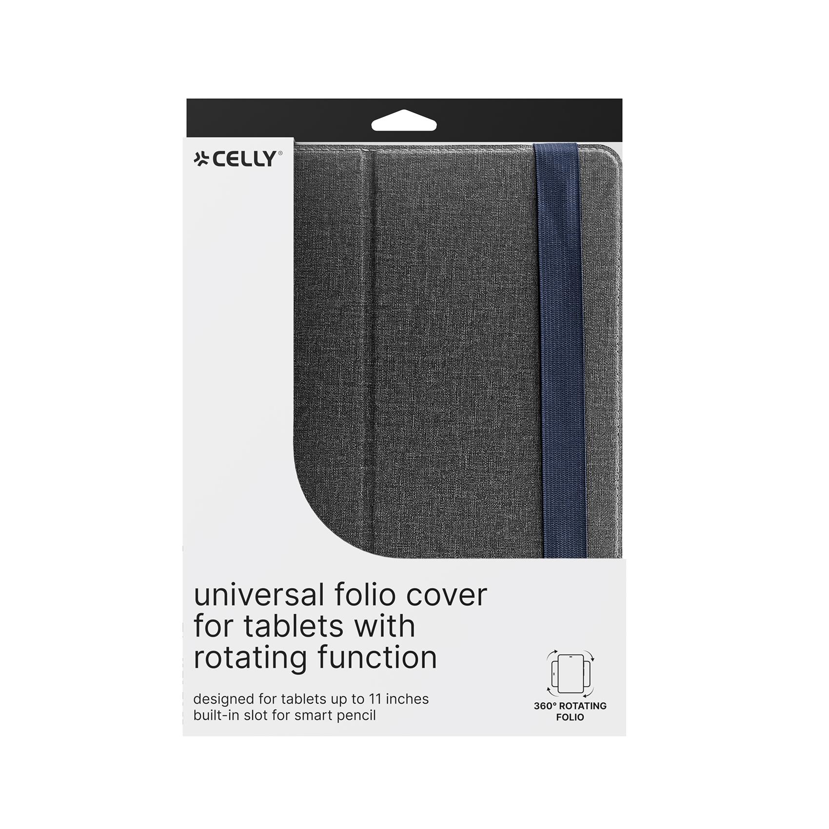 UNIROTTAB11 - Custodia a libro universale di colore blu con rotazione a 360° compatibile con Tablet fino a 11" dimensione display 5