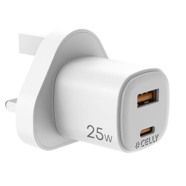 CELLY UPTC1A1C25WUK - 25W GaN Wall Charger Uk Plug [UPTC COLLECTION]