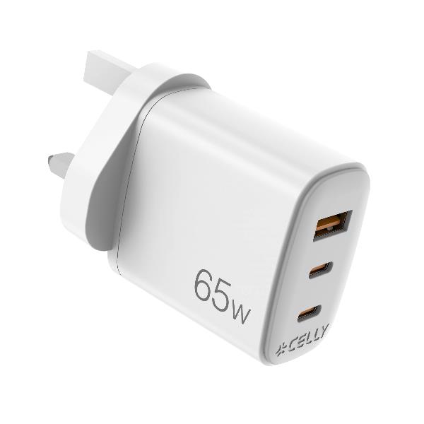 CELLY UPTC1A2C65WUK - 65W GaN Wall Charger Uk Plug [UPTC COLLECTION]