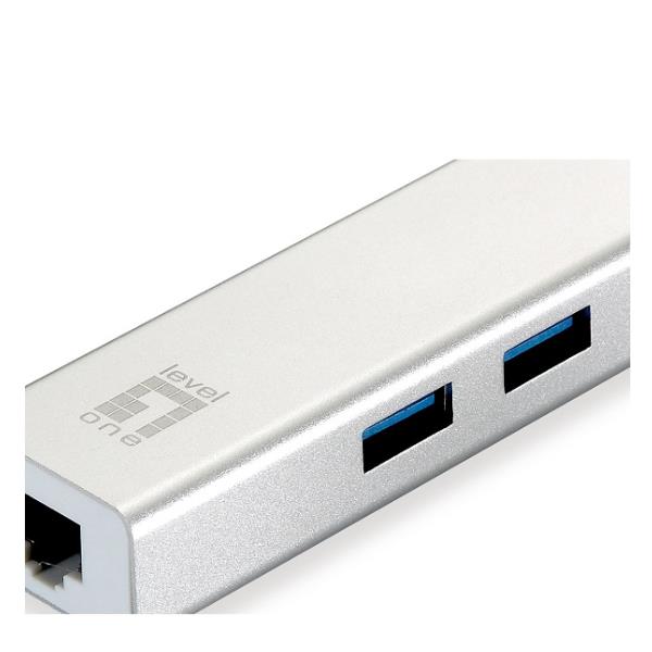 LEVELONE USB-0504 - ADATTATORE DI RETE USB-C GIGABIT+ HUB 3-PORTE USB 3.0 4