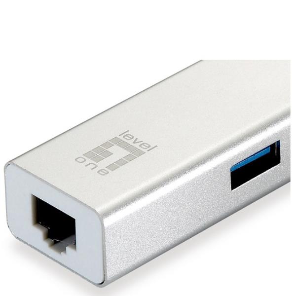 LEVELONE USB-0504 - ADATTATORE DI RETE USB-C GIGABIT+ HUB 3-PORTE USB 3.0 6