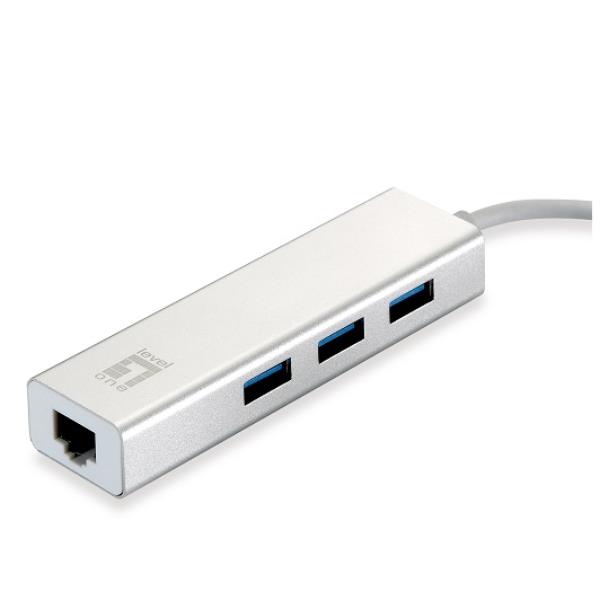 LEVELONE USB-0504 - ADATTATORE DI RETE USB-C GIGABIT+ HUB 3-PORTE USB 3.0 7