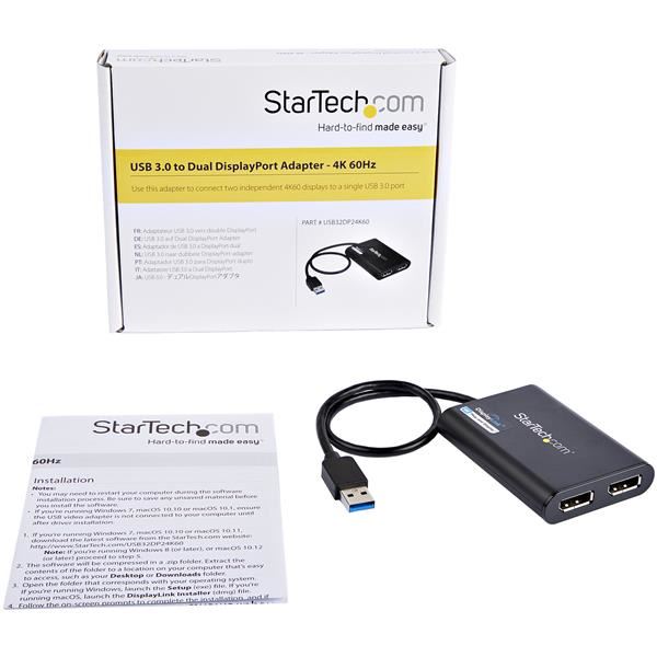 Adattatore USB a due DP - 4K 60 Hz - USB3.0(5Gbps) 4