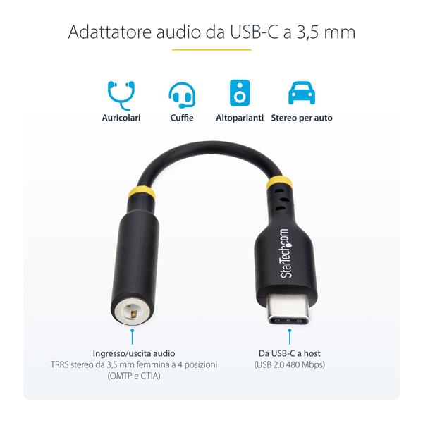 Adattatore Audio da USB-C a Jack 3,5 mm 8