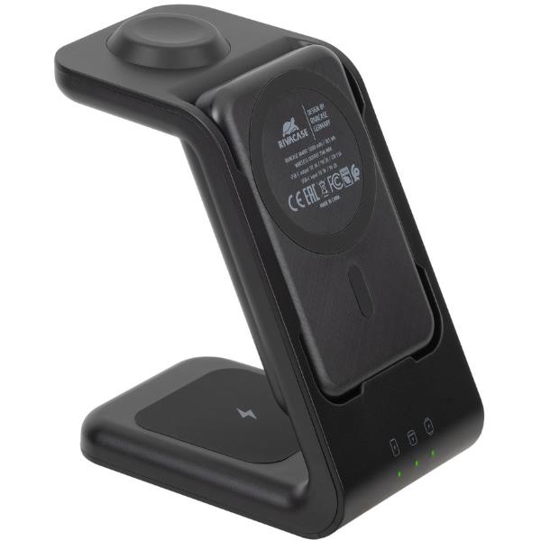 RIVACASE Caricatore Stand con batteria portatile Magsafe 5000 mAh Wireless 3 in 1 Nero