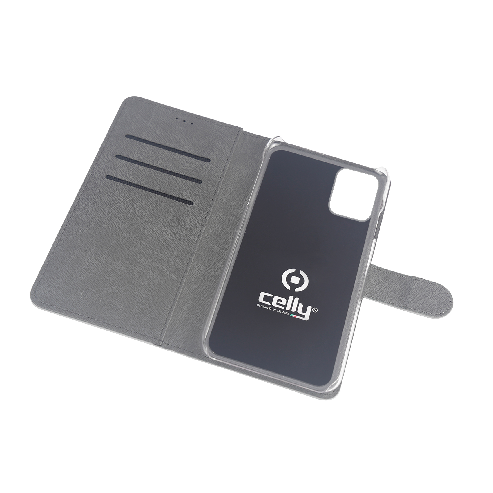 WALLY - Custodia a libro in pelle sintetica con chiusura flap magnetico, slot per carte e funzione stand colore bianco compatibile con Apple iPhone 11 2