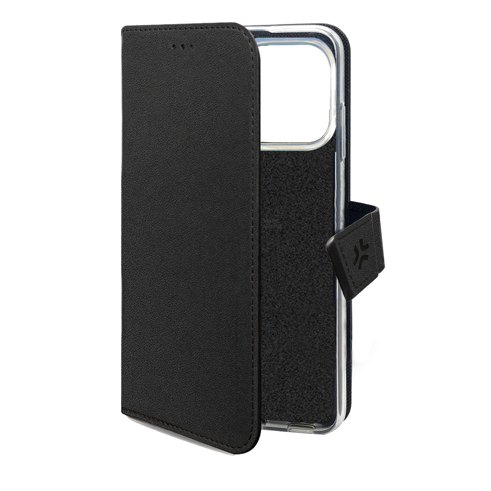 WALLY - Custodia a libro in pelle sintetica con chiusura flap magnetico, slot per carte e funzione stand colore nero compatibile con Xiaomi 15T 7