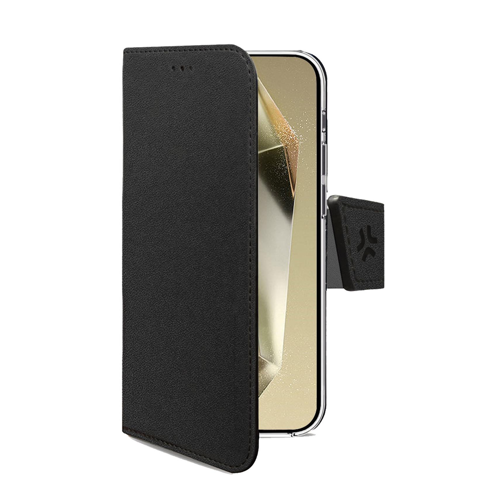 CELLY WALLY - Custodia a libro in pelle sintetica con chiusura flap magnetico, slot per carte e funzione stand colore nero compatibile con Samsung Galaxy S26 Ultra 5G/ S26 Ultra 5G EE