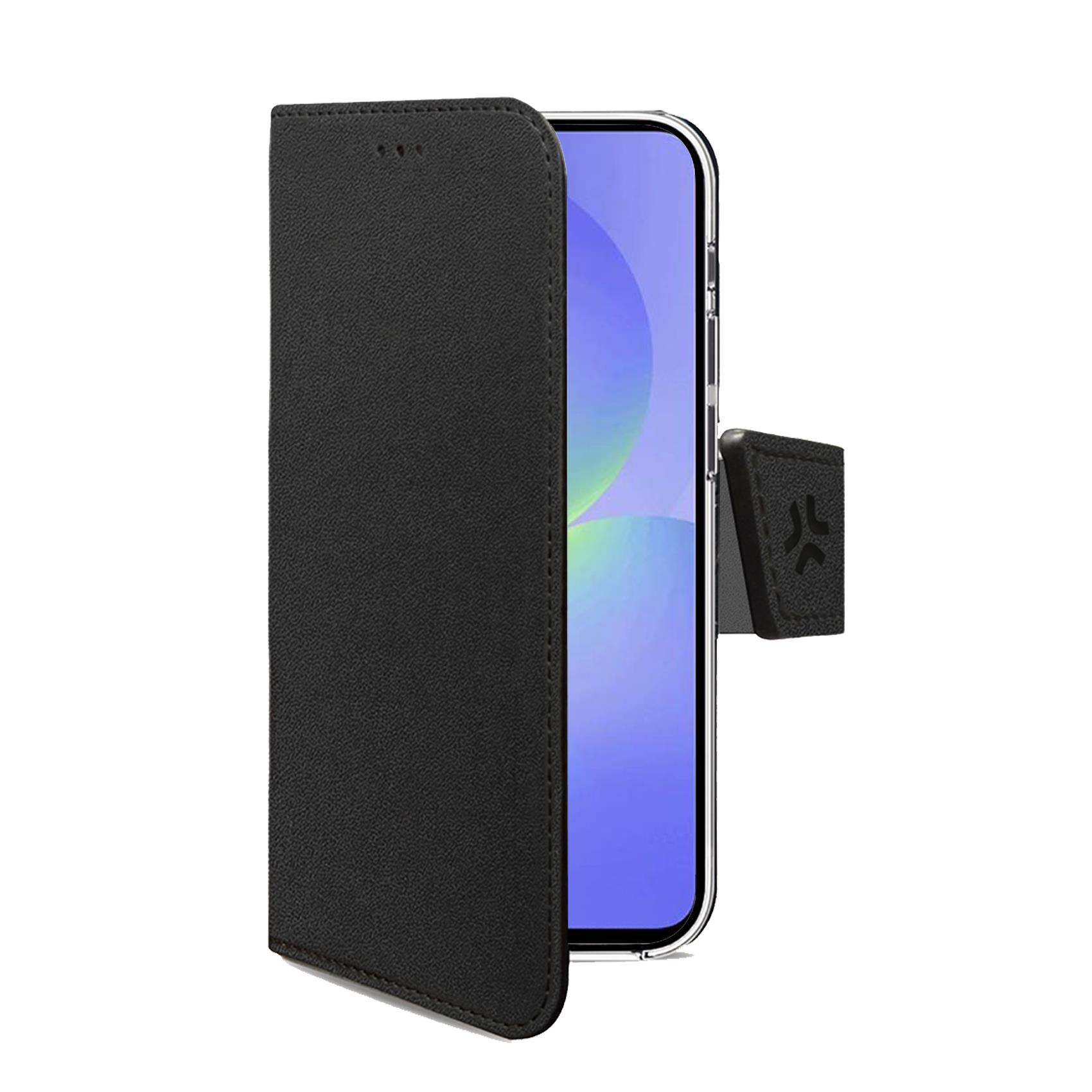 CELLY WALLY - Custodia a libro in pelle sintetica con chiusura flap magnetico, slot per carte e funzione stand colore nero compatibile con Samsung Galaxy A37 5G/ A37 5G EE
