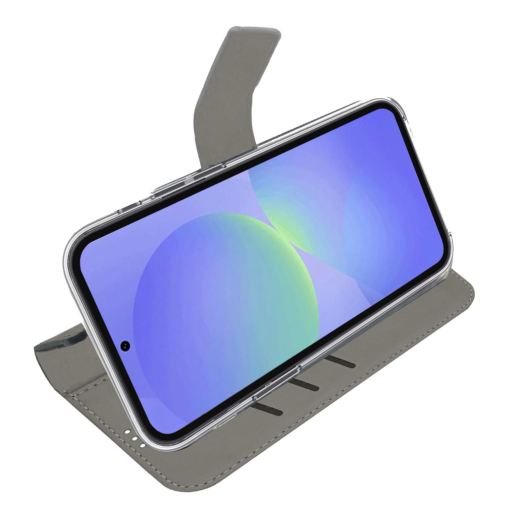 WALLY - Custodia a libro in pelle sintetica con chiusura flap magnetico, slot per carte e funzione stand colore nero compatibile con Samsung Galaxy A37 5G/ A37 5G EE 7