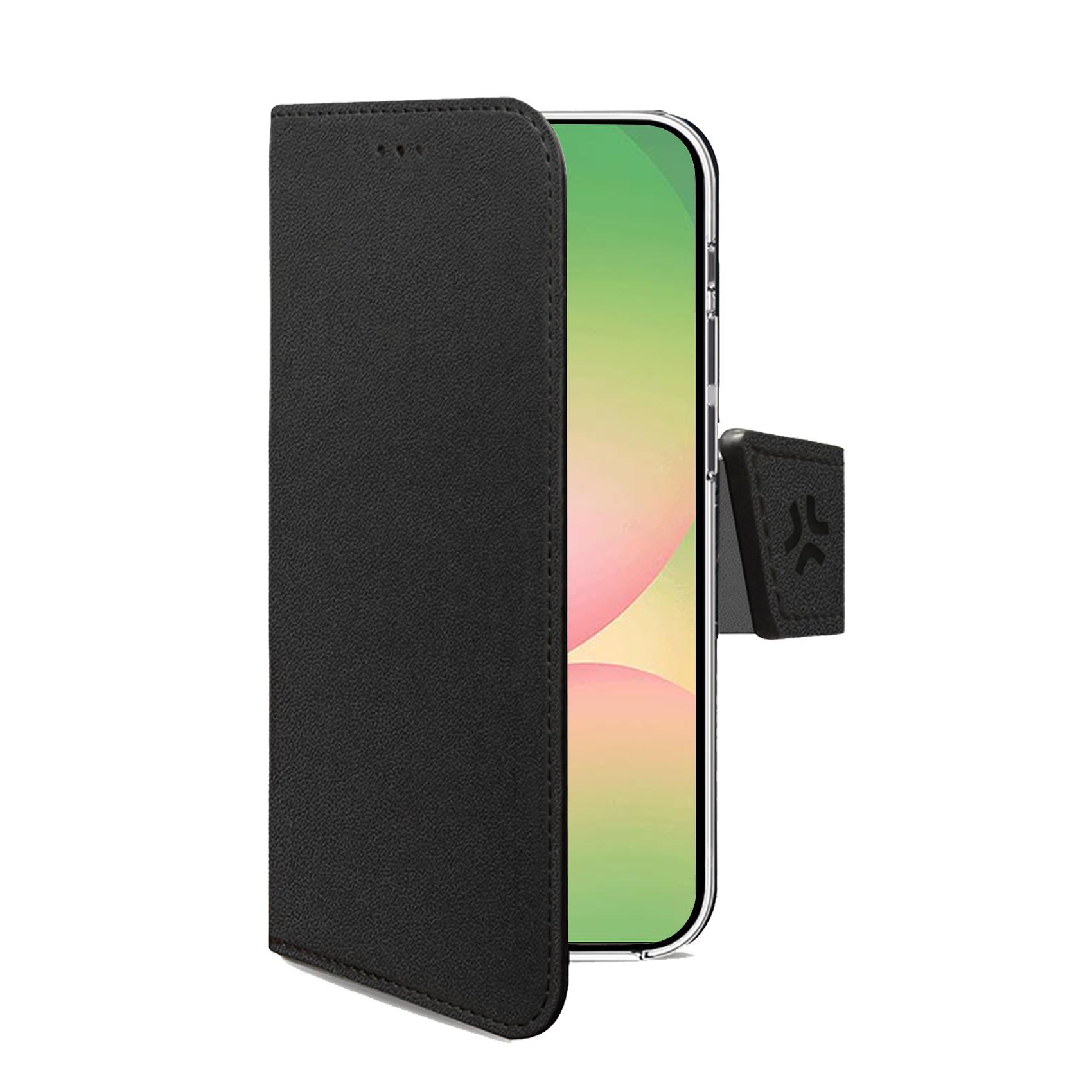 WALLY - Custodia a libro in pelle sintetica con chiusura flap magnetico, slot per carte e funzione stand colore nero compatibile con Samsung Galaxy A57 5G/ Galaxy A57 5G EE 2