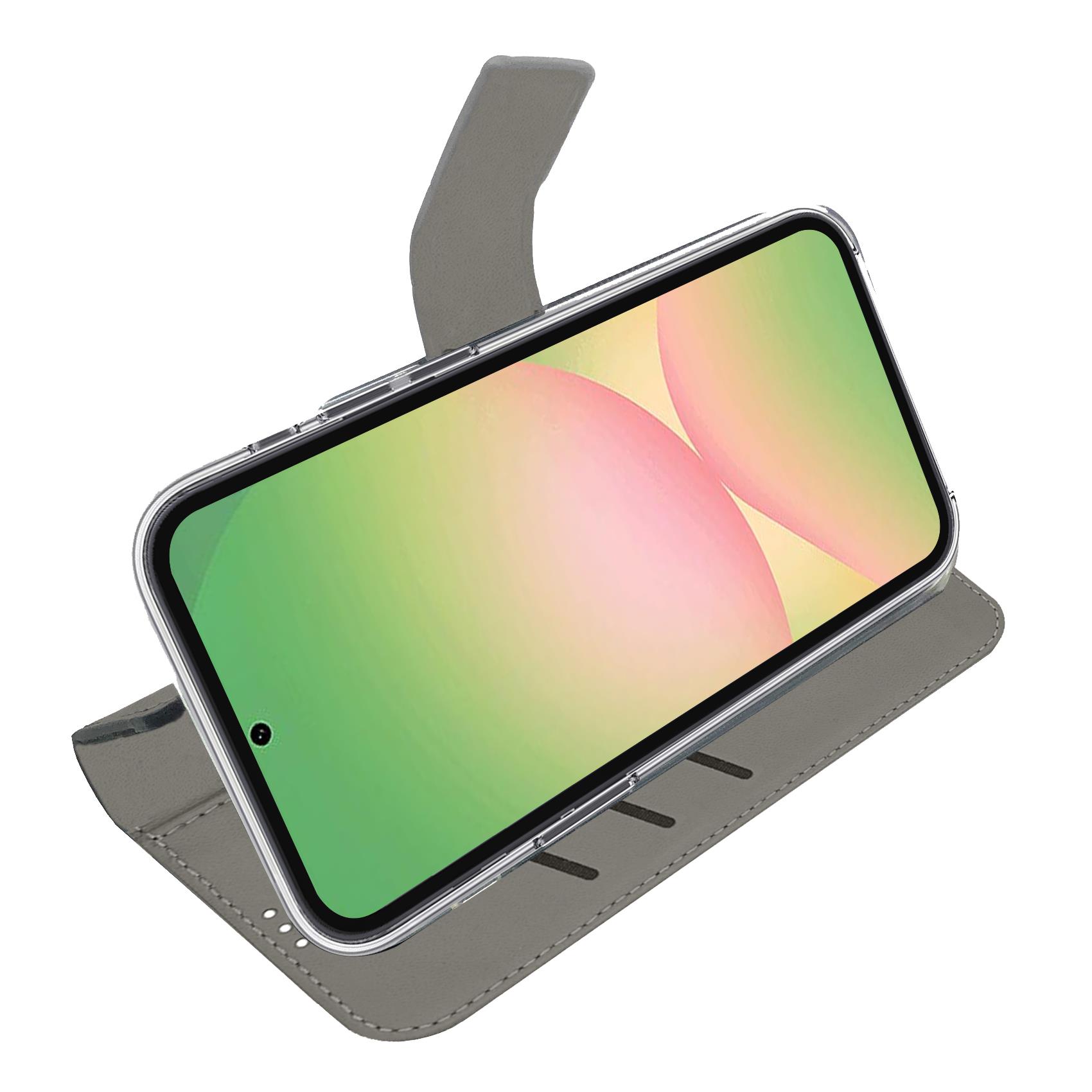 WALLY - Custodia a libro in pelle sintetica con chiusura flap magnetico, slot per carte e funzione stand colore nero compatibile con Samsung Galaxy A57 5G/ Galaxy A57 5G EE 6