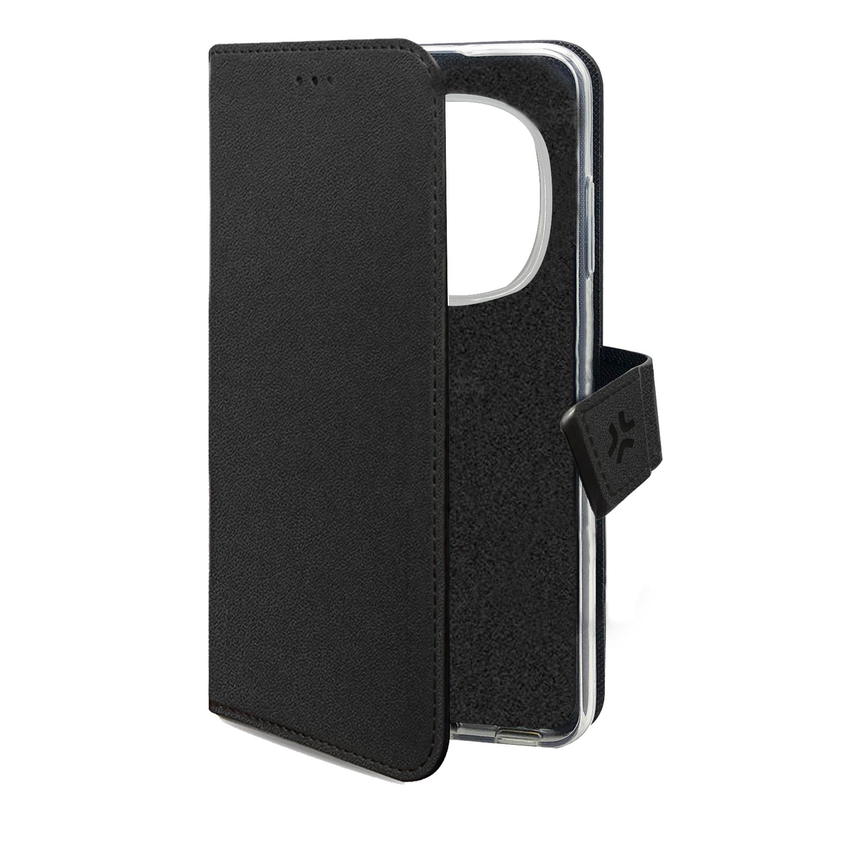 WALLY - Custodia a libro in pelle sintetica con chiusura flap magnetico, slot per carte e funzione stand colore nero compatibile con Xiaomi Redmi Note 15 Pro+ 5G/ Poco M8 Pro 5G 4
