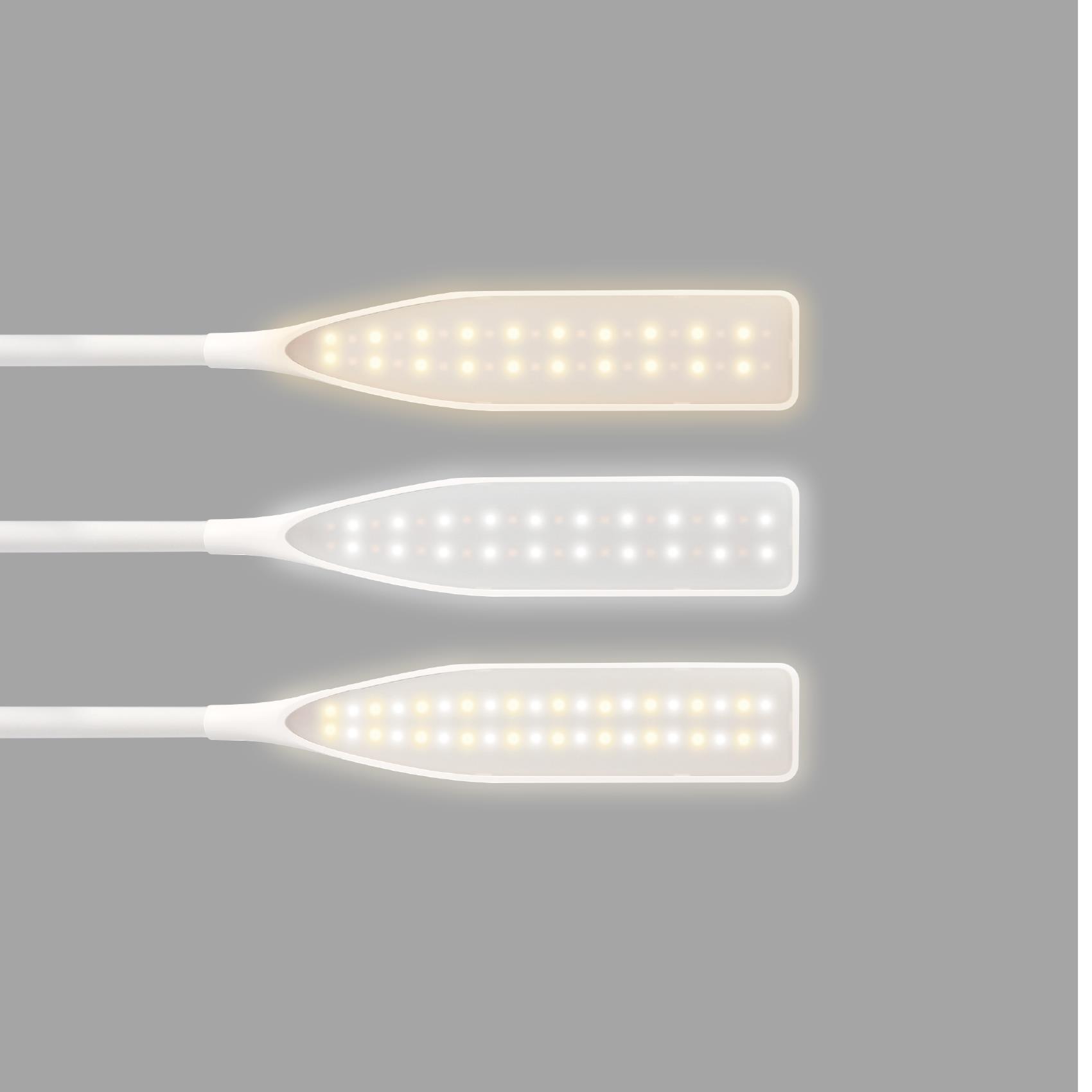WLLIGHT10W - Lampada LED con caricabatteria wireless integrato, potenza massima 10 Watt, tre tonalità di luce, braccio flessibile 3