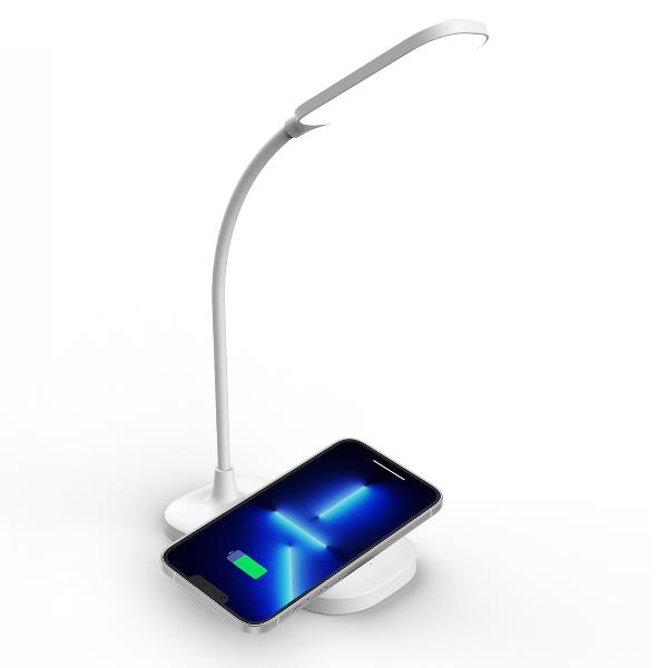 CELLY WLLIGHTLAMP - Lampada LED con caricabatteria wireless integrato, potenza massima 10 Watt, tre tonalità di luce, braccio flessibile
