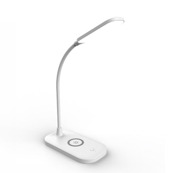 WLLIGHTLAMP - Lampada LED con caricabatteria wireless integrato, potenza massima 10 Watt, tre tonalità di luce, braccio flessibile 3