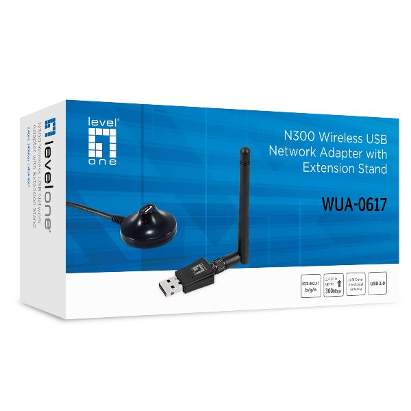 LEVELONE WUA-0617 - ADATTATORE DI RETE WIRELESS USB N300 con base 4