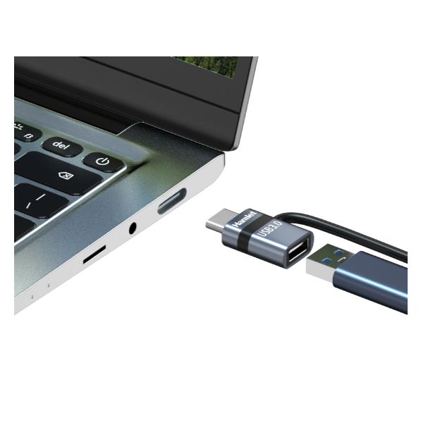 HAMLET XAD-LCM-AF Adattatore USB-C Maschio to USB-A 3.0 Femmina con Fermacavo